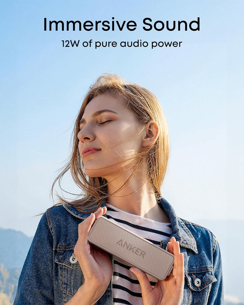 Anker Soundcore 2 Portable Bluetooth Speaker with Stereo Sound, Bluetooth 5, Bassup, IPX7 Waterproof, 24-Hour Playtime, Wireless, Speaker for Home, Outdoors, Travel